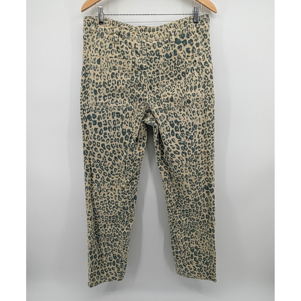 Pilcro The Wanderer Jeans Women's 30 Leopard Print Relaxed-Leg double knee - Picture 3 of 10